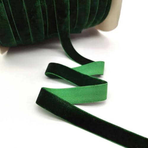 Weiche, weiche Schleifen, 5 Yards 6-25mm Samtband Hochzeit Party Dekoration handgemachte Band Geschenkverpackung Haar Bowknot(Dark Green,10mm wide) von HKSDKABOP