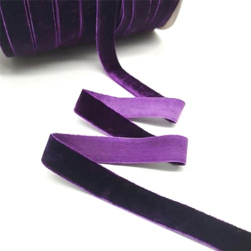 Weiche, weiche Schleifen, 5 Yards 6-25mm Samtband Hochzeit Party Dekoration handgemachte Band Geschenkverpackung Haar Bowknot(Dark Purple,20mm wide) von HKSDKABOP