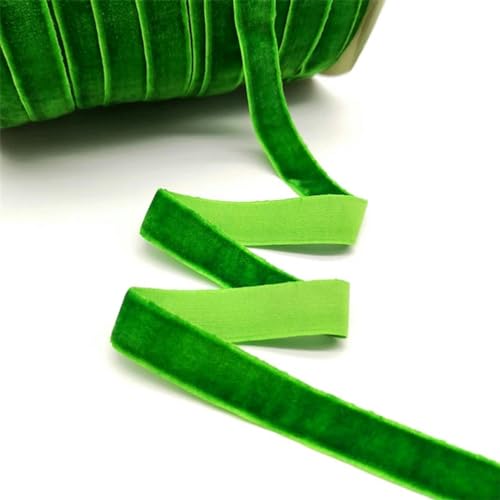 Weiche, weiche Schleifen, 5 Yards 6-25mm Samtband Hochzeit Party Dekoration handgemachte Band Geschenkverpackung Haar Bowknot(Green,15mm wide) von HKSDKABOP