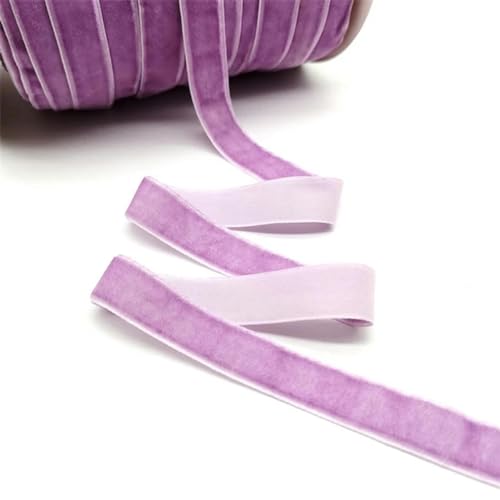 Weiche, weiche Schleifen, 5 Yards 6-25mm Samtband Hochzeit Party Dekoration handgemachte Band Geschenkverpackung Haar Bowknot(Light Purple,15mm wide) von HKSDKABOP