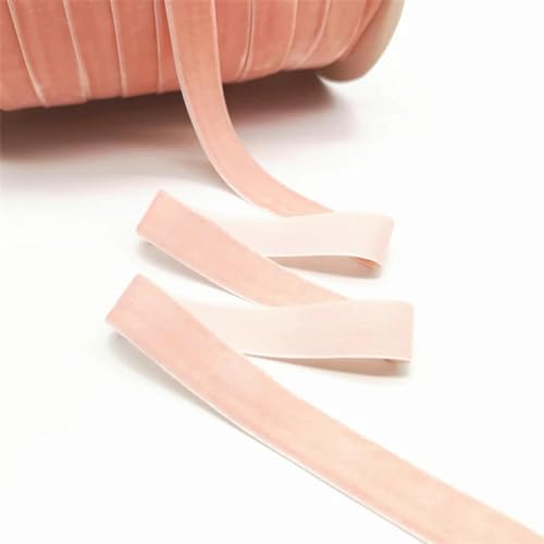 Weiche, weiche Schleifen, 5 Yards 6-25mm Samtband Hochzeit Party Dekoration handgemachte Band Geschenkverpackung Haar Bowknot(Pastel Pink,15mm wide) von HKSDKABOP