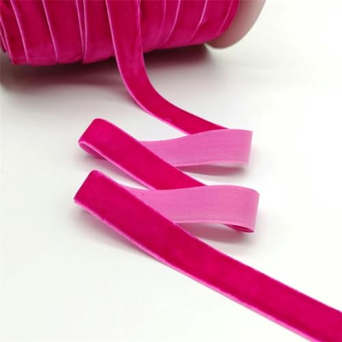Weiche, weiche Schleifen, 5 Yards 6-25mm Samtband Hochzeit Party Dekoration handgemachte Band Geschenkverpackung Haar Bowknot(Rose,25mm wide) von HKSDKABOP
