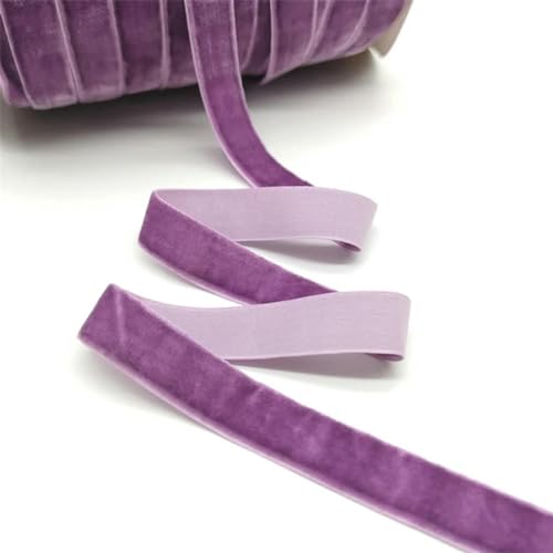 Weiche, weiche Schleifen, 5 Yards 6-25mm Samtband Hochzeit Party Dekoration handgemachte Band Geschenkverpackung Haar Bowknot(Violet,10mm wide) von HKSDKABOP