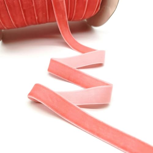 Weiche, weiche Schleifen, 5 Yards 6-25mm Samtband Hochzeit Party Dekoration handgemachte Band Geschenkverpackung Haar Bowknot(Watermelon Red,25mm wide) von HKSDKABOP