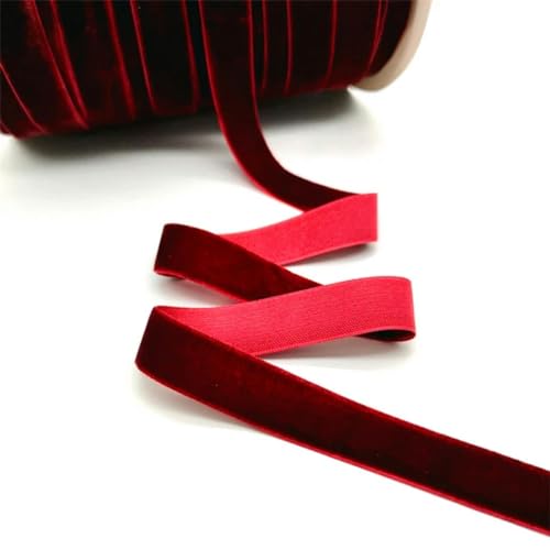 Weiche, weiche Schleifen, 5 Yards 6-25mm Samtband Hochzeit Party Dekoration handgemachte Band Geschenkverpackung Haar Bowknot(Wine Red,15mm wide) von HKSDKABOP