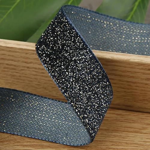 Weiche, weiche Schleifen, 5 Yards Glitzer-Goldfaden-Samtband for Heimwerkerarbeiten, Kopfbedeckungspaket, Zubehör, Kleidung, Hut, Nähbesätze, Materialien(Blue,16mm) von HKSDKABOP