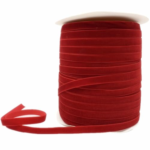 Weiche, weiche Schleifen, Samtstoffbandbesatz 6/10/15/20/25/38 mm, Samtband for Selberbasteln, 3/5 Meter, Samtband for Kränze, Hochzeitsband(Burgundy,15mm x 5yards) von HKSDKABOP