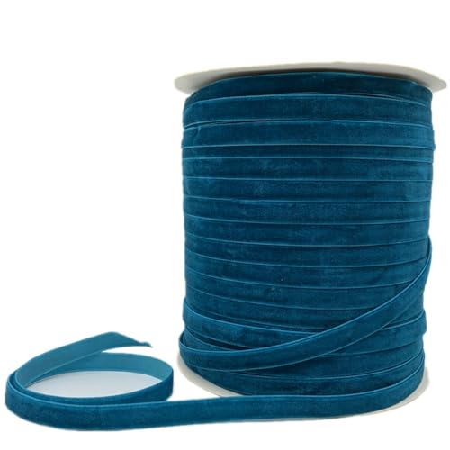 Weiche, weiche Schleifen, Samtstoffbandbesatz 6/10/15/20/25/38 mm, Samtband for Selberbasteln, 3/5 Meter, Samtband for Kränze, Hochzeitsband(MineralBlue,25mm x 5yards) von HKSDKABOP