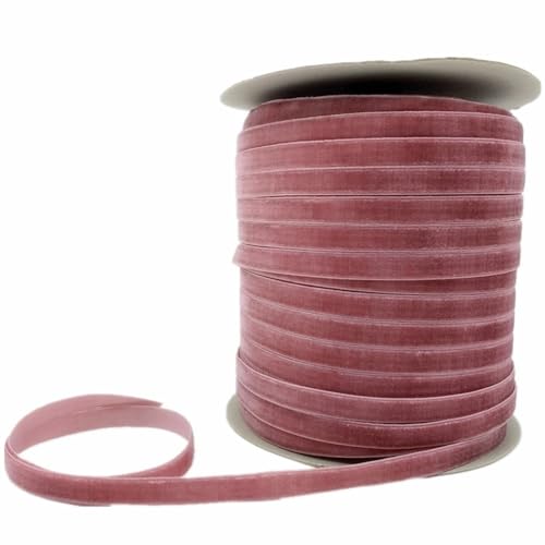 Weiche, weiche Schleifen, Samtstoffbandbesatz 6/10/15/20/25/38 mm, Samtband for Selberbasteln, 3/5 Meter, Samtband for Kränze, Hochzeitsband(OperaMauve,10mm x 5yards) von HKSDKABOP