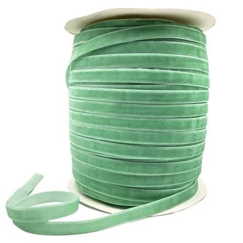 Weiche, weiche Schleifen, Samtstoffbandbesatz 6/10/15/20/25/38 mm, Samtband for Selberbasteln, 3/5 Meter, Samtband for Kränze, Hochzeitsband(YellowGreen,15mm x 5yards) von HKSDKABOP