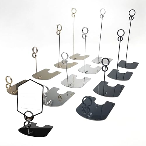 Wiederverwendung von Labelpreisetiketten, 10 Stück, Schilderhalter aus Edelstahl, Schilderclip for Dessert-Supermärkte, Preisständer for Kuchen und Bäckereien(Silver,10CM) von HKSDKABOP
