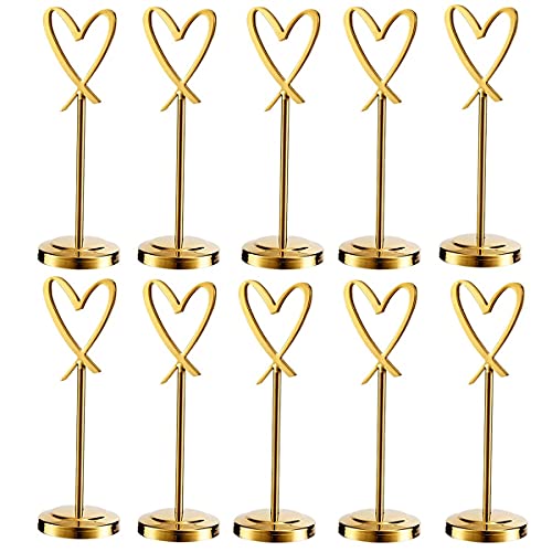 Wiederverwendung von Labelpreisetiketten, 10 Stück Halter for Hochzeiten, Bilderständer in Herzform aus Edelstahl(3 inches) von HKSDKABOP