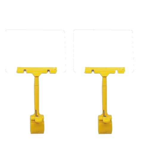 Wiederverwendung von Labelpreisetiketten, 10 Stück Schilderclip mit wiederverwendbarer Tafel, drehbare Warenschild-Display-Tag-Halter aus Kunststoff mit A5-Tafel(White Board) von HKSDKABOP