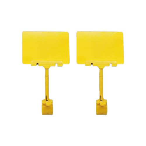 Wiederverwendung von Labelpreisetiketten, 10 Stück Schilderclip mit wiederverwendbarer Tafel, drehbare Warenschild-Display-Tag-Halter aus Kunststoff mit A5-Tafel(Yellow Board) von HKSDKABOP