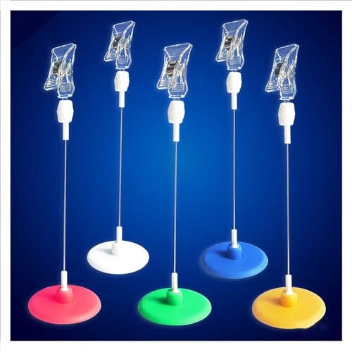 Wiederverwendung von Labelpreisetiketten, 12er-Pack, bunter Disc-Shaker-Clip, drehbares POP-Clip-On-Warenschild-Display(Blue) von HKSDKABOP