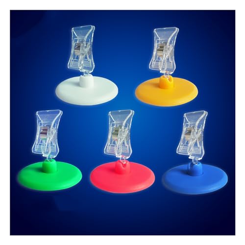 Wiederverwendung von Labelpreisetiketten, 15er-Pack, bunter Disc-Shaker-Clip, drehbares POP-Schilderdisplay mit selbstklebender Basis(Yellow) von HKSDKABOP