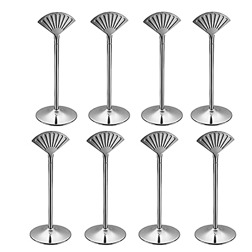 Wiederverwendung von Labelpreisetiketten, 8-teiliger Tischnummernständer aus Edelstahl mit Sektoren, Tischfotohalter for Hochzeitsfeiern, Büroschreibtische, 6/8/12 Zoll, Silber(10 inch) von HKSDKABOP