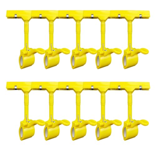 Wiederverwendung von Labelpreisetiketten, Preiskartenständer Kunststoff Schilderhalter Clip 10 Stück drehbar POP Clip-On Style Warenschild Display(Yellow) von HKSDKABOP