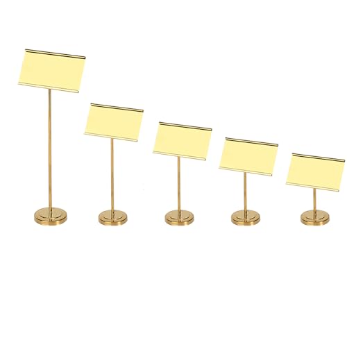 Wiederverwendung von Labelpreisetiketten, Schilderhalter aus Edelstahl, Namensständer for Dessertschalen, abwischbar und wiederverwendbar(Gold,22CM) von HKSDKABOP