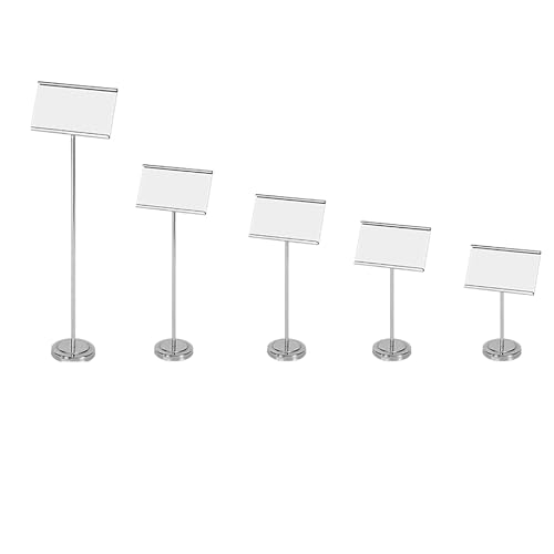 Wiederverwendung von Labelpreisetiketten, Schilderhalter aus Edelstahl, Namensständer for Dessertschalen, abwischbar und wiederverwendbar(Silver,26CM) von HKSDKABOP