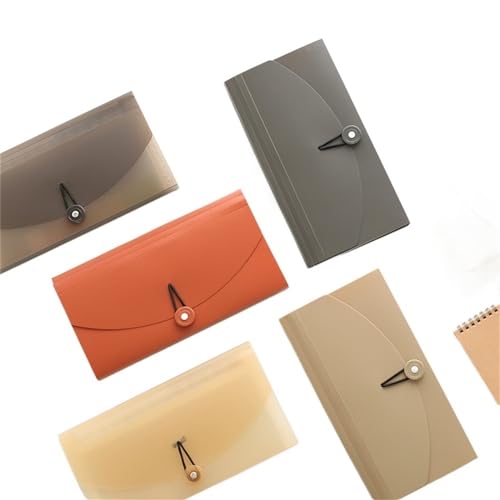 Erweiternde Aktenmappe 6 Farben B5 Aktenordner, Dokumententasche, Aktenaufbewahrungstaschen, 13 Taschen, Multifunktions-Kartenhalter, Organizer, Rechnung, Fächermappe (Color : Coffee) von HKYBCF