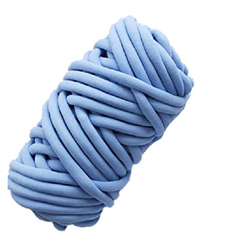 Grober Wollfaden 500g / Kugel super dickes natürliches chunkiges Garn DIY sperrige Arm-Roving-Strickdecke Hand Strick-Spin-Garn-Decke (Color : Blue) von HKYBCF