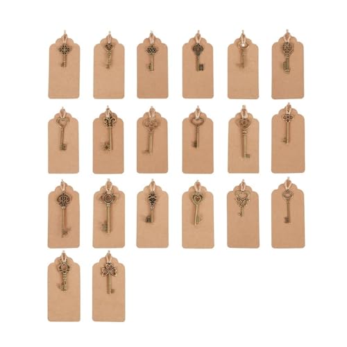 HKYBCF 40 Stück Schlüsselflaschenöffner Hochzeitsgeschenke for Gäste Kupferfarbener Skelettschlüssel Bierflaschenöffner mit personalisierten Aufkleberkarten von HKYBCF