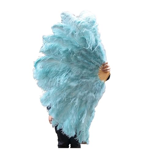 HKYBCF Federtanz Fächer 100CM Feder Fan Schmücken Halloween Hochzeit Party Bühne Dekoration Bauchtanz Fan DIY Plumas Fan Bars Bunte(Blue,2 Pcs) von HKYBCF