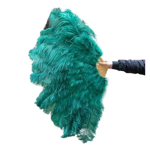 HKYBCF Federtanz Fächer 100CM Feder Fan Schmücken Halloween Hochzeit Party Bühne Dekoration Bauchtanz Fan DIY Plumas Fan Bars Bunte(Dark Green,2 Pcs) von HKYBCF