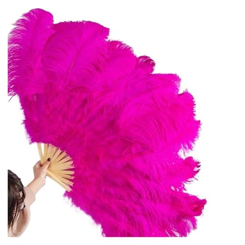 HKYBCF Federtanz Fächer 100CM Feder Fan Schmücken Halloween Hochzeit Party Bühne Dekoration Bauchtanz Fan DIY Plumas Fan Bars Bunte(Rose,1 Pcs) von HKYBCF