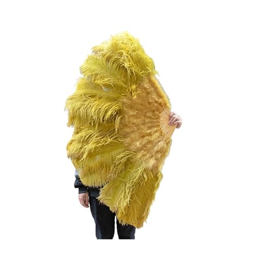 HKYBCF Federtanz Fächer 13 Fächer aus Naturfedern aus Knochen, Handfächer, faltbar, 100 cm lang, for Damen, Performance, Tanzparty, Karneval, Show-Requisiten(Mint Green,1 Piece) von HKYBCF