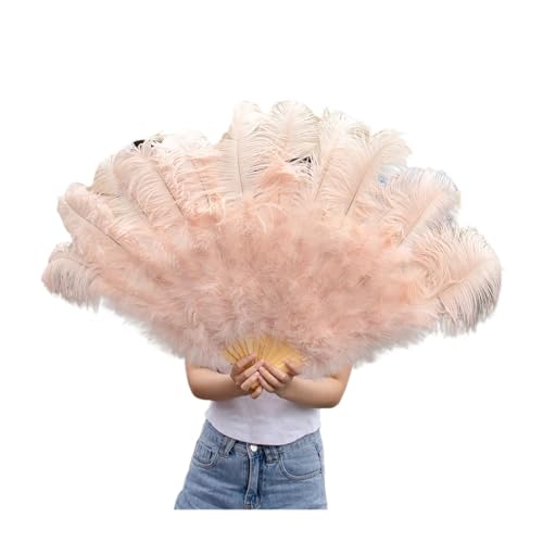HKYBCF Federtanz Fächer Federfächer for Hochzeitstanzpartys, Alloween-Performance-Dekor, Feder-Accessoires, Federhandwerk(Champagne,60-100cm2 pcs) von HKYBCF