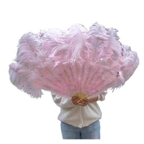 HKYBCF Federtanz Fächer Federfächer for Hochzeitstanzpartys, Alloween-Performance-Dekor, Feder-Accessoires, Federhandwerk(Pink,75-130cm2 pcs) von HKYBCF