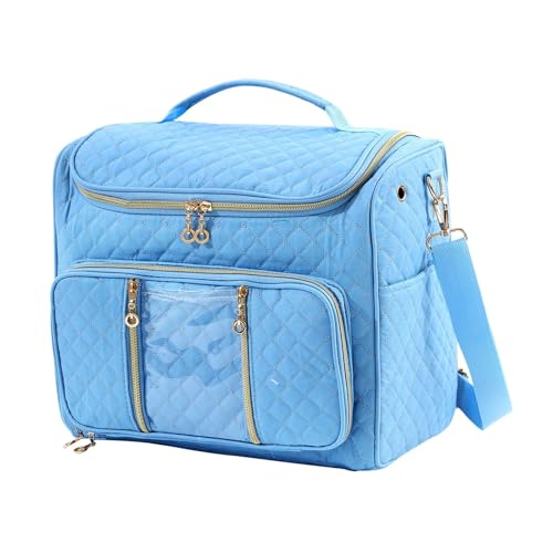 HKYBCF Leere Aufbewahrungstasche for Strickwaren, Häkeltasche, Tragetaschen for Häkelarbeiten, große Kapazität, DIY-Nadelkunst, Bastelgarntasche(Blue) von HKYBCF