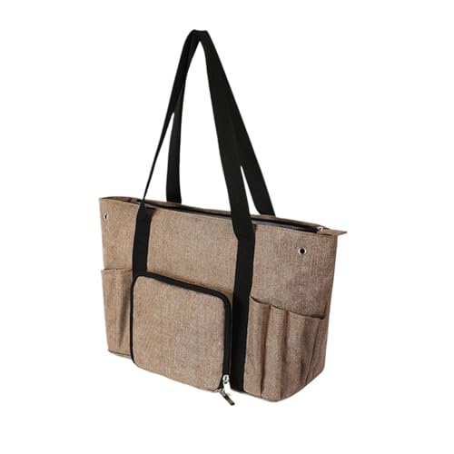 HKYBCF Tragetasche for Häkelgarn, Aufbewahrungstasche for Häkelarbeiten, Aufbewahrungstasche for Nähwerkzeuge, Zubehör, Organizer, tragbare Reise-Aufbewahrungstasche(Khaki) von HKYBCF