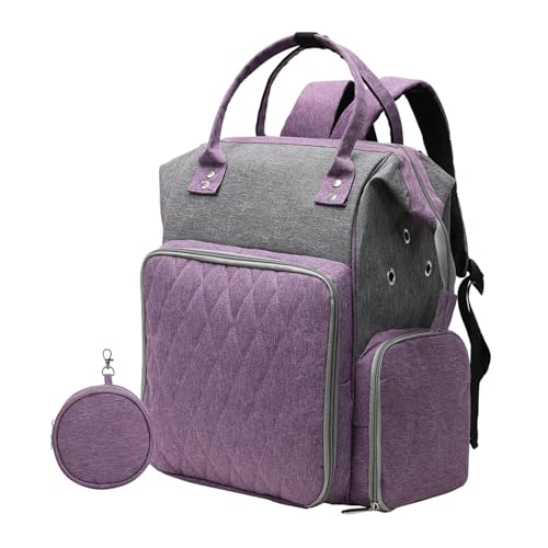 Häkeln Lagerung Rucksack Organizer Tragbare Stricken Taschen Totes mit Innen Teiler Wolle Garn Thread Lagerung Speichen Nadel(Purple) von HKYBCF