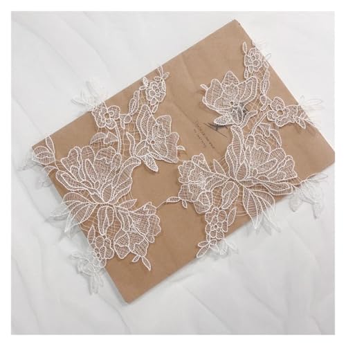 Stickerei Aufnäher 2 Paar Blumen-Spitzen-Aufnäher for Braut, Hochzeitskleid, weißes Netz, DIY, handgefertigte Kleidung, Reparatur, Nähzubehör Stickerei Aufnäher 2 Paar Blumen-Spitzen-Aufnäher for Braut, Hochzeitskleid, weißes Netz, DIY, handgefertigte Kleidung, Reparatur, Nähzubehör von HKYBCF