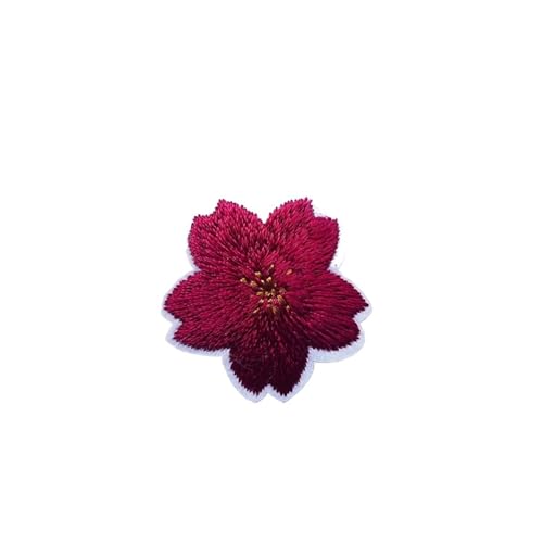 Stickerei Aufnäher 20 Stück bunte süße Kirschblüten-Aufnäher for Kleidung, Kleid, Stickerei, Nähzubehör, dekorativ, rosa, grün, blau, rot(Color301) von HKYBCF