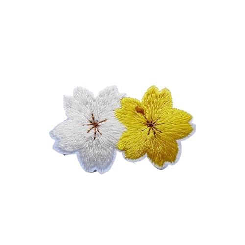 Stickerei Aufnäher 20 Stück bunte süße Kirschblüten-Aufnäher for Kleidung, Kleid, Stickerei, Nähzubehör, dekorativ, rosa, grün, blau, rot(Color305) von HKYBCF