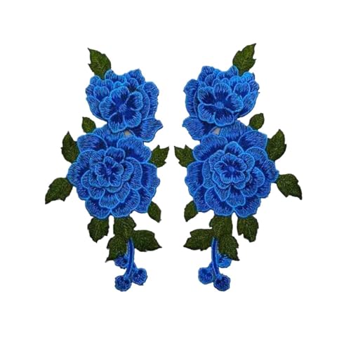 Stickerei Aufnäher 5 Stück Blumen-Applikation, bestickt, for Aufnähen, for Kleidung, Kleid, Aufkleber, DIY-Dekoration, Rosen/Schmetterling, Reparatur, Scrapbooking(Style 19) von HKYBCF