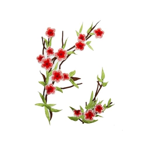 Stickerei Aufnäher 5 Stück Blumen-Applikation, bestickt, for Aufnähen, for Kleidung, Kleid, Aufkleber, DIY-Dekoration, Rosen/Schmetterling, Reparatur, Scrapbooking(Style 21) von HKYBCF