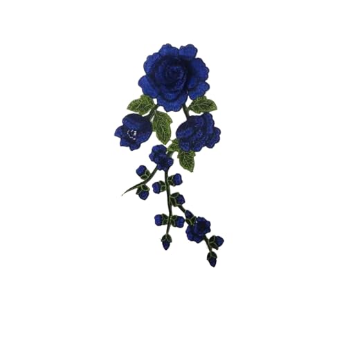 Stickerei Aufnäher 5 Stück Blumen-Applikation, bestickt, for Aufnähen, for Kleidung, Kleid, Aufkleber, DIY-Dekoration, Rosen/Schmetterling, Reparatur, Scrapbooking(Style 33) von HKYBCF