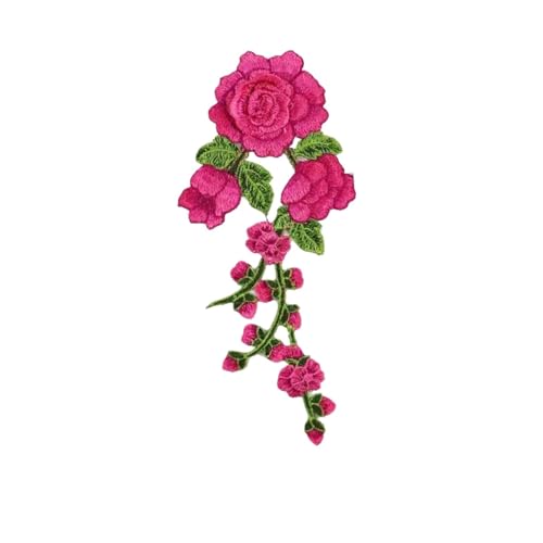 Stickerei Aufnäher 5 Stück Blumen-Applikation, bestickt, for Aufnähen, for Kleidung, Kleid, Aufkleber, DIY-Dekoration, Rosen/Schmetterling, Reparatur, Scrapbooking(Style 34) von HKYBCF