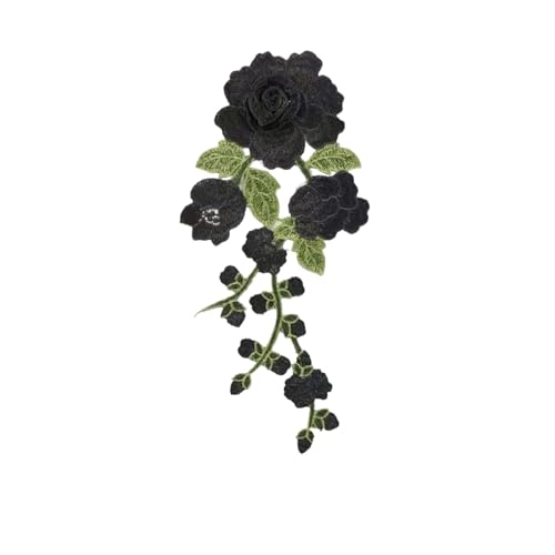 Stickerei Aufnäher 5 Stück Blumen-Applikation, bestickt, for Aufnähen, for Kleidung, Kleid, Aufkleber, DIY-Dekoration, Rosen/Schmetterling, Reparatur, Scrapbooking(Style 35) von HKYBCF