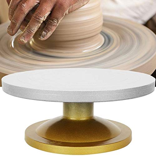 TöPferscheibe Metallmaschine Keramikrad rotierender Tisch Teller-Ton-Modellierungsskulptur für keramische Arbeitskeramik 649 (Color : Silver) von HKYBCF