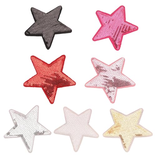 Set mit 7 glitzernden Pailletten Stern Stoffflicken Schneiderbedarf Stick On Patches für Kleidung, Stirnband und Bastelprojekte Set mit 7 glitzernden Pailletten Stern Stoffflicken Schneiderbedarf Stick On Patches für Kleidung, Stirnband und Bastelprojekte von HLBEST