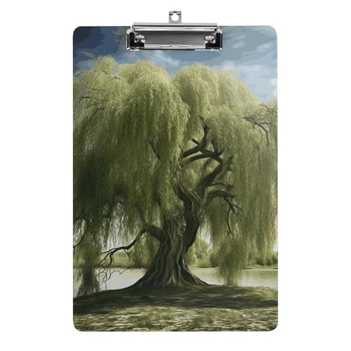 Big Trees Klemmbrett mit Aufhängeloch, 8,5 x 12,5 Zoll, Standard-A4-Klemmbrett aus Acryl, ultraleichter und bruchsicherer Papierhalter für Büro und Zuhause von HLBSDM