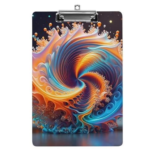 Buntes, drehbares Klemmbrett mit Loch zum Aufhängen, 21,6 x 31,8 cm großes Standard-A4-Klemmbrett aus Acryl, ultraleichter und bruchsicherer Papierhalter für Büro und Zuhause von HLBSDM