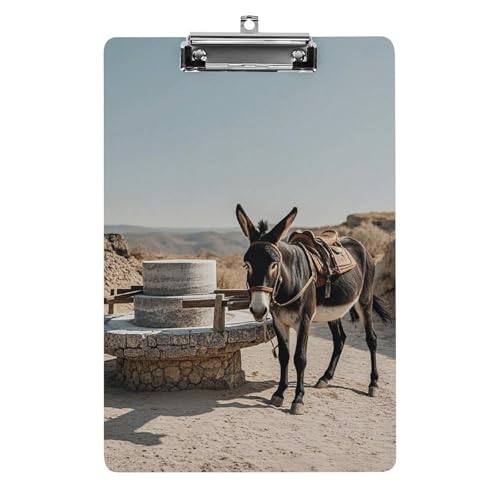 Donkey Pulling Mill Klemmbrett mit Loch zum Aufhängen, 21,6 x 31,8 cm Standard-A4-Klemmbrett aus Acryl, ultraleichter und bruchsicherer Papierhalter für Büro und Zuhause Donkey Pulling Mill Klemmbrett mit Loch zum Aufhängen, 21,6 x 31,8 cm Standard-A4-Klemmbrett aus Acryl, ultraleichter und bruchsicherer Papierhalter für Büro und Zuhause von HLBSDM