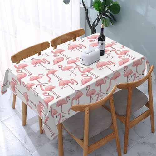 Flamingo-Tischdecke, 137,2 x 183,9 cm, rechteckig, waschbar, Polyester, Picknick-Tischdecken, wasserdicht, für Camping, Urlaub, Party Flamingo-Tischdecke, 137,2 x 183,9 cm, rechteckig, waschbar, Polyester, Picknick-Tischdecken, wasserdicht, für Camping, Urlaub, Party von HLBSDM